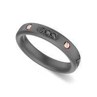 Ring Zancan Eternity Titanium in Titanium Diamante Black 0.08 Ct ETA220-R - ETA220-R